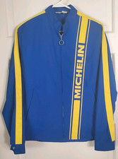  1970s Vintage Swingster Michelin Blue/Yellow  Racing Jacket Windbreaker Medium  picture