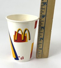 Vintage Y2k 2001 McDonald's Small Paper Drink Cup Golden Arches Logo Fast Food picture