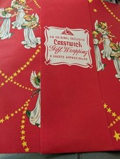 VTG CHRISTMAS WRAPPING PAPER GIFT WRAP CRESTWICK. One 20x30