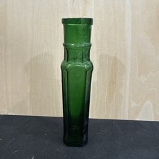 Antique 1890s-1920s Emerald Green Glass Capers Bottle picture