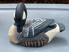 Fortunate Decoy Duck Decoy Wood Figurine Hand Carved Hand Painted Cabin Decor picture