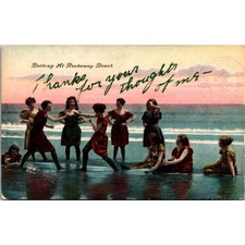 Bathing At Rockaway Beach 1907 Vintage Postcard SP6-1 picture