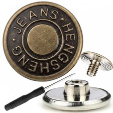 12 PCS 20mm Jeans Button Replacement,No Sew Reusable 20 mm Diameter, bronze picture