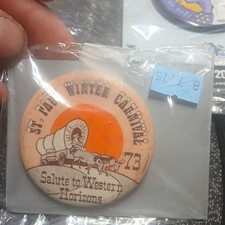 St. Paul Winter Carnival 1973 Salute to Western Horizons Pinback Button picture