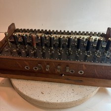 Antique 19thC Western Electric Telegraph Peg Switchboard W/ Fahnestock Plugs picture