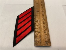 Police Years of Service embroidered 5 Hash Stripe Mark Red on Black Material picture