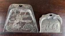 Antique 1933 Chicago Worlds Fair Souvenir Silent Butler Crumb Tray Lot of 2 picture