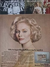 1976 L'oreal super blonde toners hair color pretty lady I'm Worth It vintage ad picture