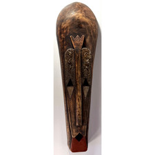 African Wooden Wall Mask | Handcrafted in Ghana Decorative Slender Art | Boho picture