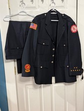Class A Fire Department Dress Uniform Jacket/Pants/Tie Colonial Beach VA 48R picture