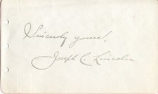 Joseph C Lincoln Signed Autograph Un Cut Album Page Cape Cod Stories Author VTG  picture