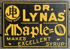 C-1910 Dr. Lynas' Maple = O Syrup Sign - Cardboard - Logansport, Indiana 
