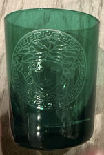 VERSACE GREEN Glass Medusa Logo Votive Cup Candle Holder NIB picture
