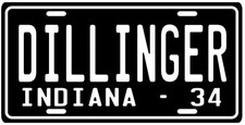 John Dillinger Great Depression Era Gangster 1934 Indiana License Plate picture