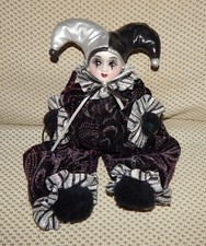 Couch soft body Pierrot Jester Clown doll Music Box also can be hung on the wall picture