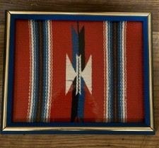 Vintage Southwest Chimayo Weaving Framed  1970's picture