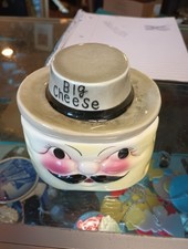 Vintage Deforest Big Cheese Jar California Pottery Anthropomorphic Dish picture