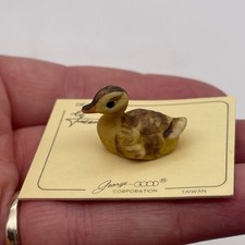 Vintage Freeman George Good Miniature Porcelain Yellow Duck Figurine - New picture