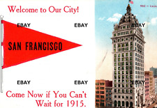 Vintage Postcard San Francisco CA 1915 Call Building Red Pennant picture