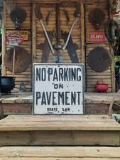 1930s Embossed Depression Steel No Parking State Law New York Road Street Sign picture