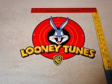VINTAGE BUGS BUNNY WARNER BROS LOONEY TUNES PORCELAIN METAL CARTOON TV SHOW SIGN picture