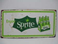 Sprite Distressed Metal Sign Embossed Green Taste Its Tingling Tartness picture
