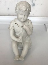 Antique 1879-86 Bisque Unger&Schneider Sitting Eating Piano Baby Figurine #7699 picture