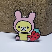 San-X Rilakkuma Kawaii Pink Rabbit Teddy Bear Enamel CuteCollectible Brooch Pin  picture