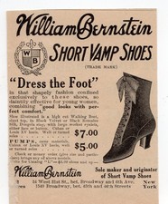 1910 William Bernstein Short Vamp Shoes Edwardian Women's Walking Boots NYC picture