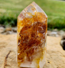 Golden Healer Tower Point Freeform High Quality Crystal Gemstone Chakra picture