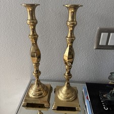 SOLID BRASS CANDLESTICKS HUGE 17.5