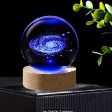 Crystal Ball 3D Milky Way Crystal Sphere, Beautiful Galaxy Design Desk CSP-5 picture