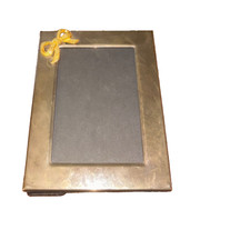Vintage Silver-Plated Picture Frame with Gold/Brass Bow Accent 4x6 picture