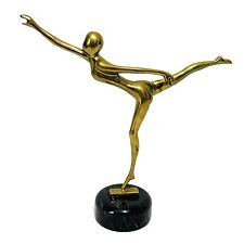 Vtg Enesco Hollywood Regency Brass Ballerina Sculpture Dancer Figurine Statue picture