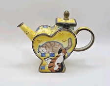 Vintage 2000 Kelvin Chen 3 Cats Heart Enamel Copper Mini Teapot #886 picture
