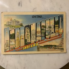 Vintage Indianapolis Indiana Vintage Postcard - Mailed 1942 - Retro Indiana Art picture