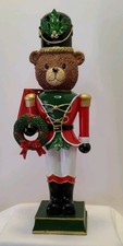 Martha Stewart Teddy Bear Toy Soldier 14 inch NEW Resin Wreath DISCOUNTED  picture