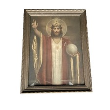 Vtg Christ the King Charles Bosseron Chambers Original Print &  Frame  10x13