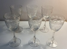Rock Sharpe Marlowe Vintage Wine Glasses/Crystal Water Goblets 8” Set of 6 picture