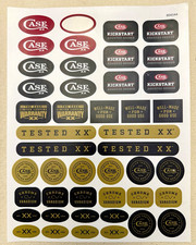 ***Vintage*** CASE XX  8 1/2” x 11” sheet of Vintage Knife decals - missing one picture