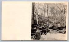 RPPC c1910s Logging Sawmill Steam Engine Lumbermen Postcard picture