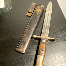 ⁠Vintage Antique Italian Carcano Military Surplus Accessory Leather Scabbard⁠ picture