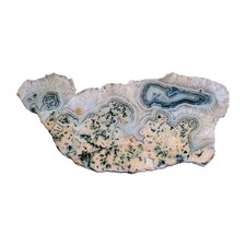 Dendritic Crazy Lace Agate Slab Crystal Rind Druzy Vug 8½