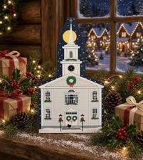 Christmas Ridge Congregational Church MOONLIGHT IN VERMONT Cat's Meow Village picture