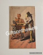 Antique Demon Red DEVIL 1880s Victorian Trade Advertising Card Singer Sewing picture