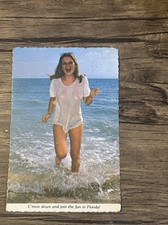 Vintage 1974 Florida Risque Wet T-Shirt Postcard Retro Sexy Bikini Disney Note picture