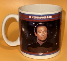 VTG Star Trek TNG Lt. Commander Data Ceramic Coffee Cup Mug Hamilton Gifts 1992 picture