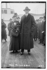Photo:Brand Whitlock Wife 1910s Portrait Ship Deck Coat Hat picture