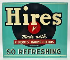 Vintage Hires Root Beer Painted Metal Sign Made Roots Barks Herbs USA BN6 AAA picture