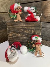 Annalee Christmas Mice - Lot of 4 Holiday Santa Mouse Dolls picture